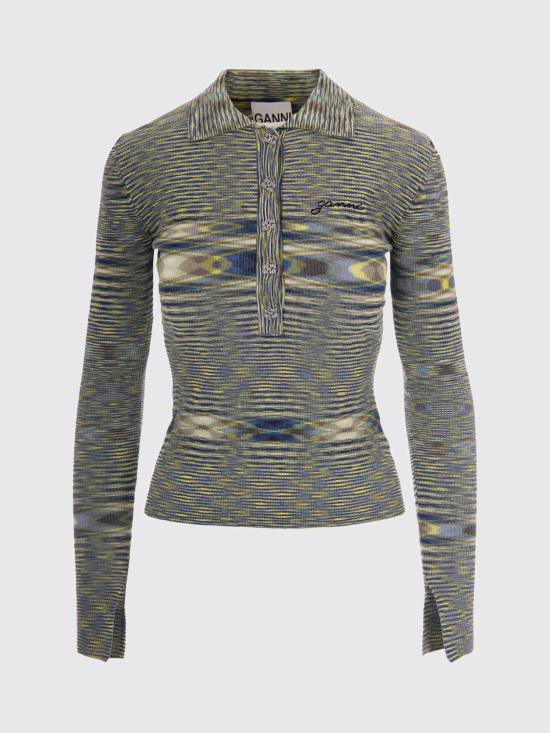 26SS 가니 스페이스다이드 폴로셔츠 A1070072 358 Yellow - GANNI