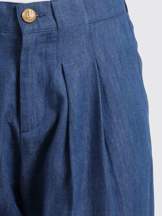 26SS [키즈] 발망 스트레이트 팬츠 BY6R50P0588 625 Blue - BALMAIN