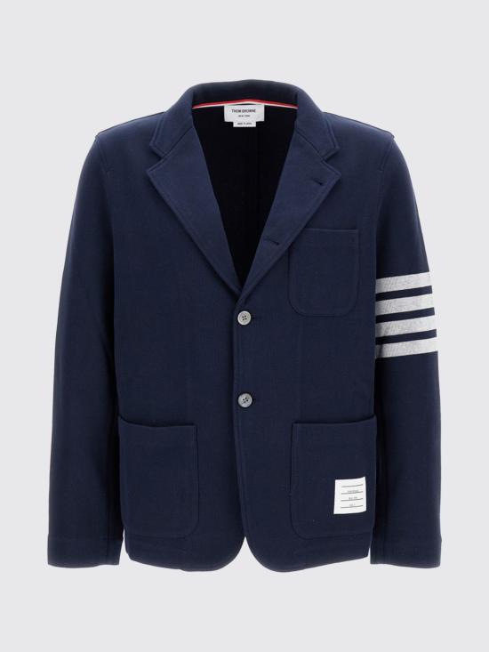 26SS 톰브라운 더블 페이스 니트 4바 색 재킷 MJT575A07545 415 Blue - THOM BROWNE