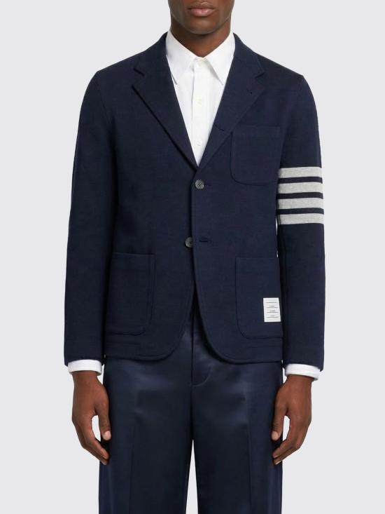 26SS 톰브라운 더블 페이스 니트 4바 색 재킷 MJT575A07545 415 Blue