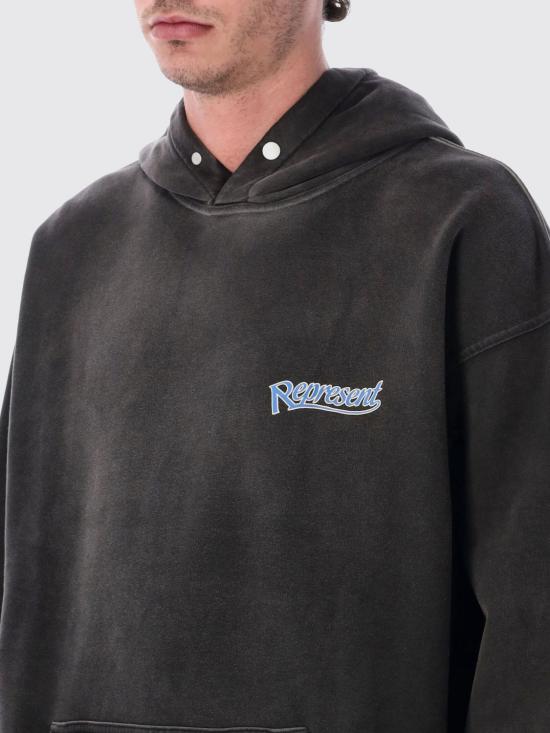 26SS 리프레젠트 후드 티셔츠 MLM100373 04 Black - REPRESENT