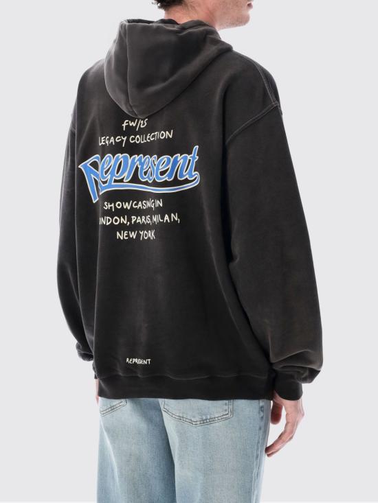 26SS 리프레젠트 후드 티셔츠 MLM100373 04 Black - REPRESENT
