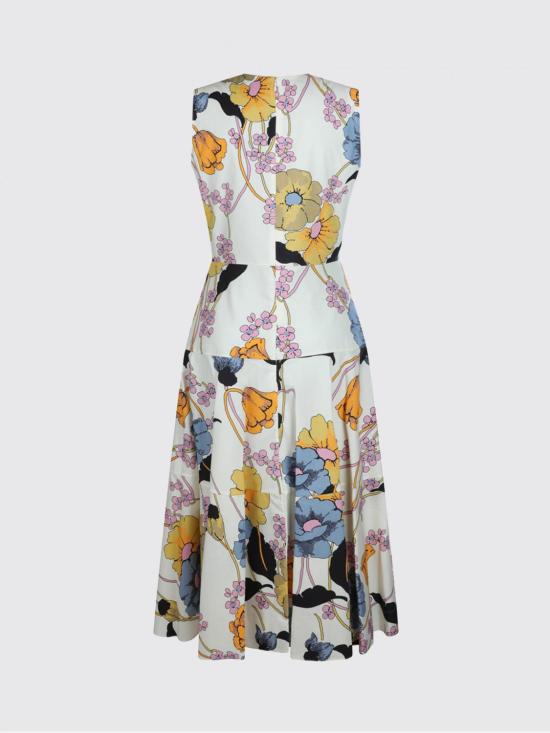 26SS 마르니 롱 원피스 ABMA1551A1UTC581 MFW08 Yellow Cream - MARNI