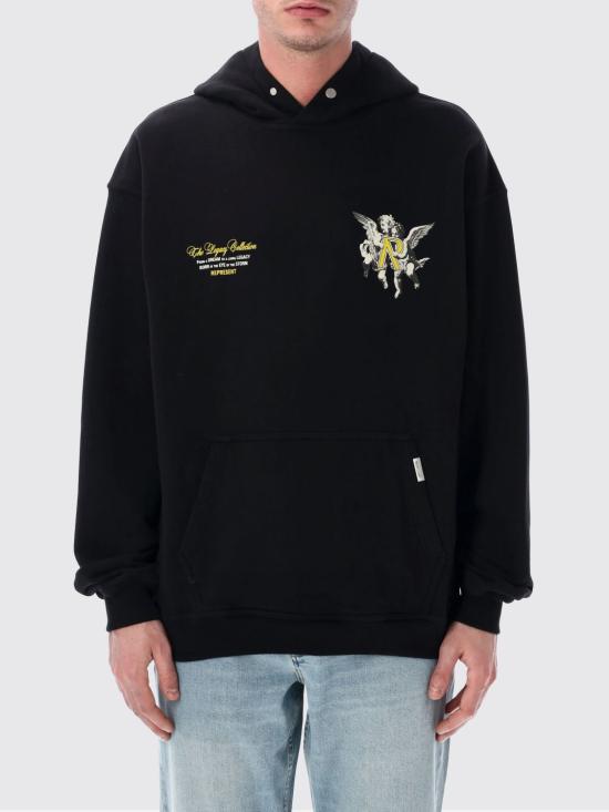 26SS 리프레젠트 후드 티셔츠 MLM100370 01 Black