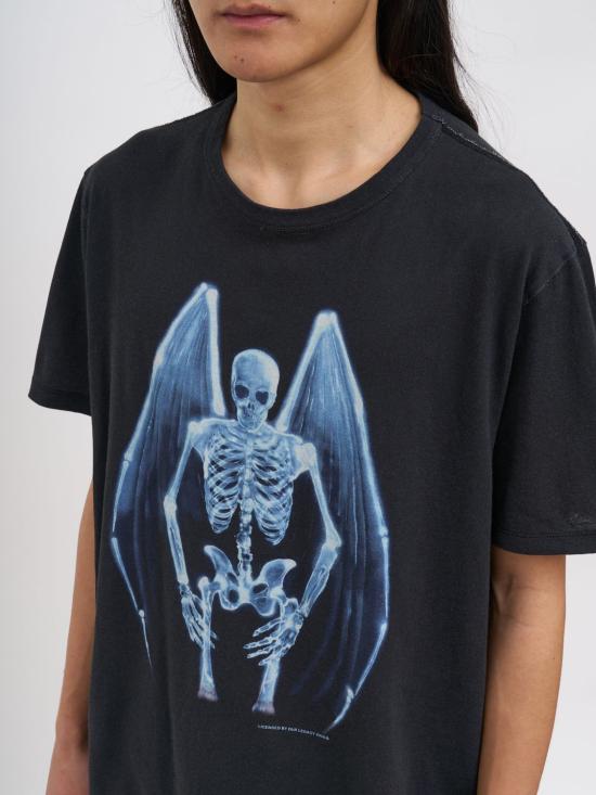 26SS 아워레가시 뉴 박스 티셔츠 폴른 엔젤 프린트 M2266NF Black - OUR LEGACY