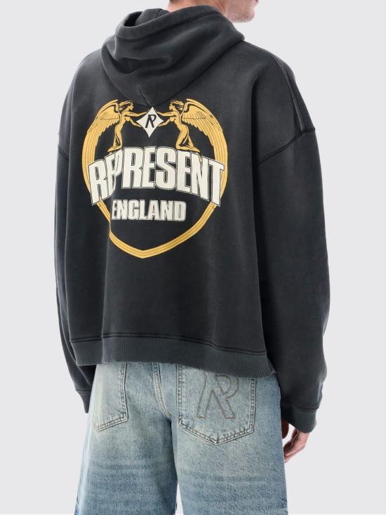 26SS 리프레젠트 후드 티셔츠 MLM100368 04 Black - REPRESENT