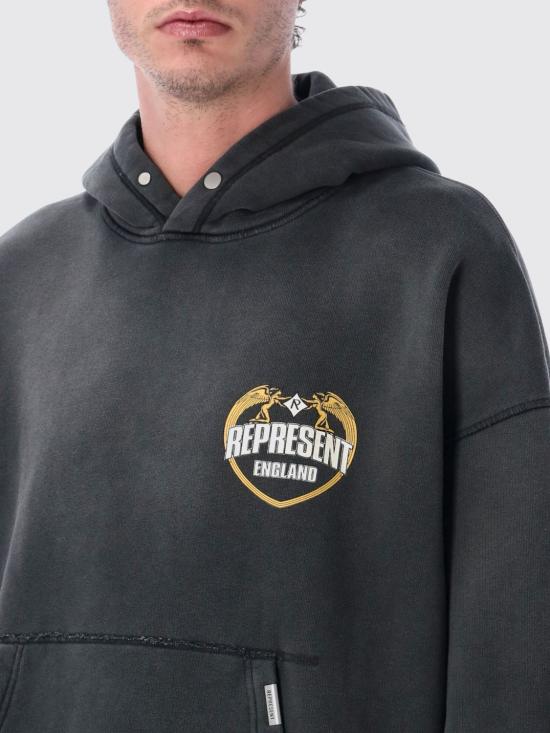 26SS 리프레젠트 후드 티셔츠 MLM100368 04 Black - REPRESENT