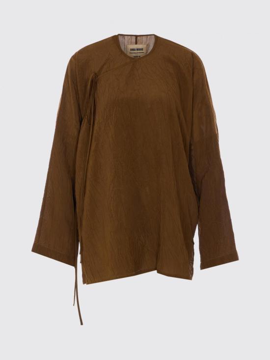 26SS 우마 왕 긴팔 티셔츠 UP1013 UW240 Brown - UMA WANG