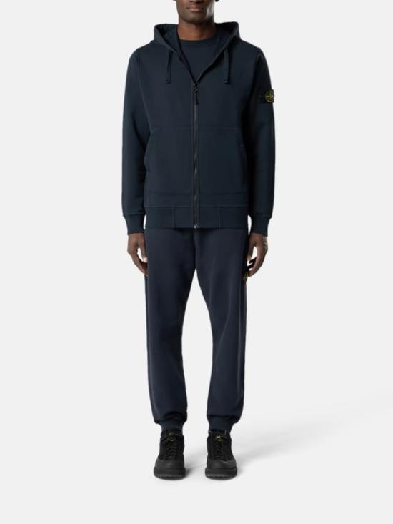 26SS 스톤 아일랜드 오가닉 코튼 플리스 레귤러핏 집업 후드 스웨트셔츠 L1S156100061S0051 V0020 Blue - STONE ISLAND