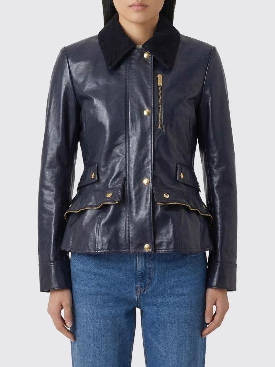 26SS 알렉산더 맥퀸 가죽 자켓 858198Q5AQW 4391 Blue