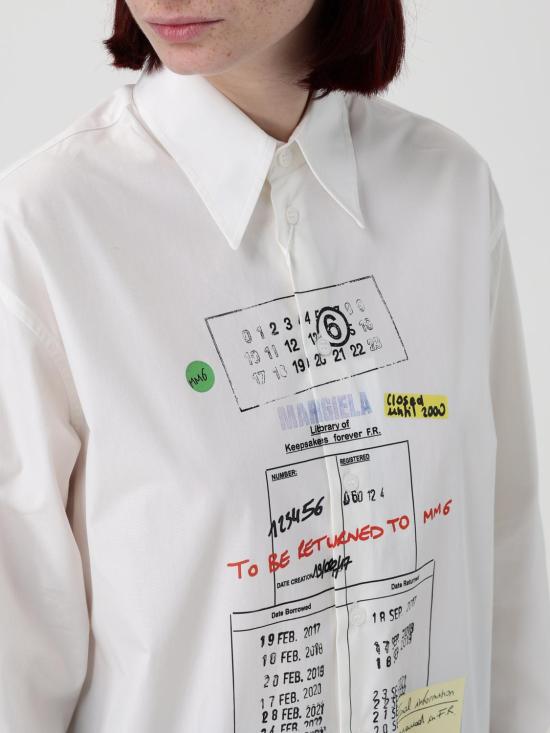 26SS MM6 메종마르지엘라 코튼 포플린 셔츠 S52DL0237M35480 101 White - MM6 MAISON MARGIELA