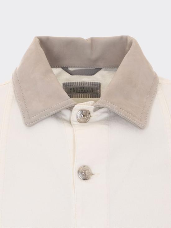 26SS 브루넬로 쿠치넬리 가먼트 다이 재킷 M277P6911 CTI79 White - BRUNELLO CUCINELLI