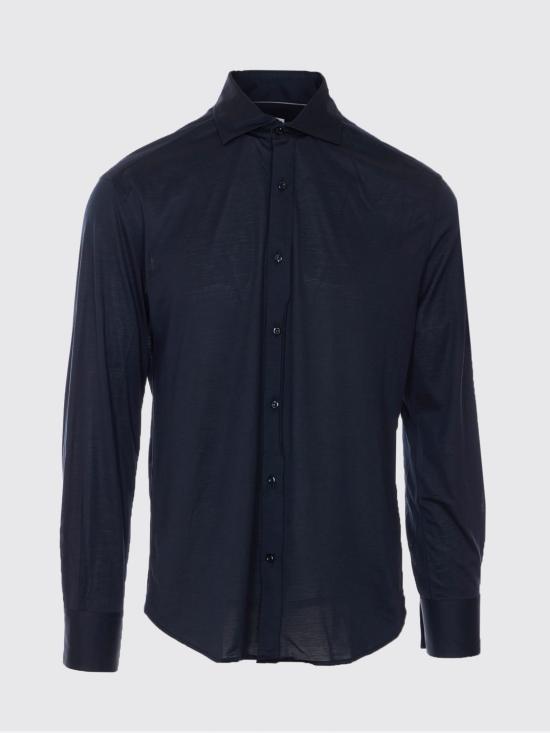 26SS 브루넬로 쿠치넬리 프렌치 칼라 셔츠 MD8216686 C101 Black - BRUNELLO CUCINELLI