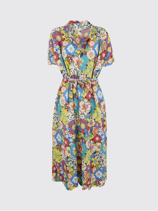 26SS 다니엘라 그레지스 롱 원피스 A34AMLY1 BLACK BACKGROUND COLORED SUNFLOWERS Black - DANIELA GREGIS