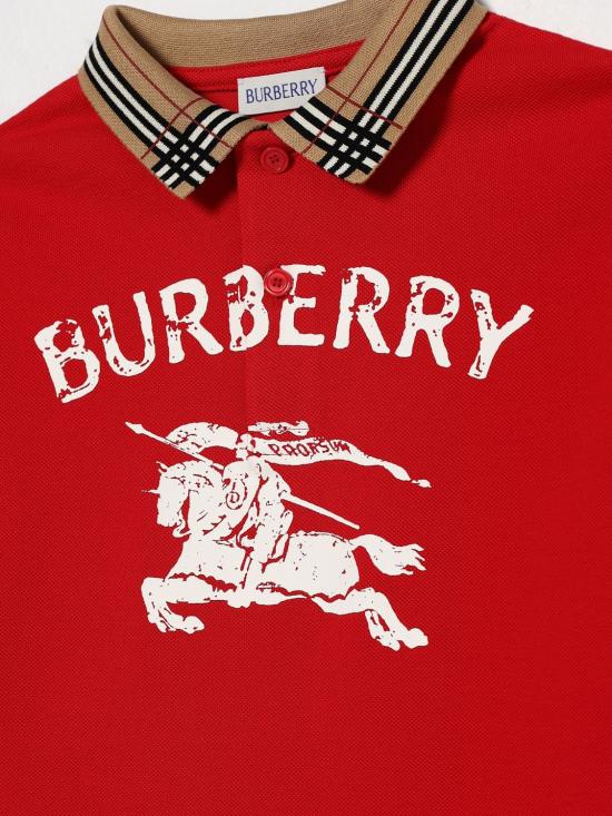 26SS [키즈] 버버리 폴로 셔츠 8117354 B7308 Red - BURBERRY
