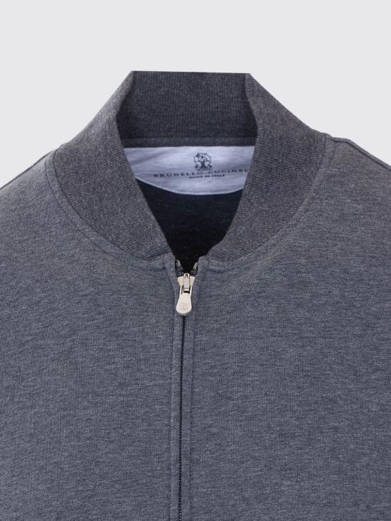 26SS 브루넬로 쿠치넬리 지퍼 디테일 테크노 코튼 플리스 MW8639072G C080 Lead - BRUNELLO CUCINELLI