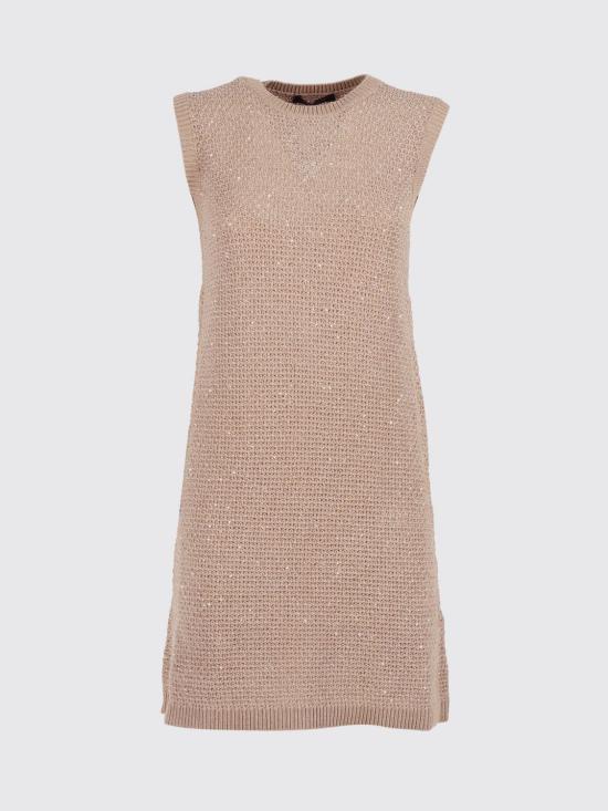 26SS 파비아나 필리피 시퀸 코튼 테이프 미니 드레스 ABD276F593M120 VR3 Beige - FABIANA FILIPPI