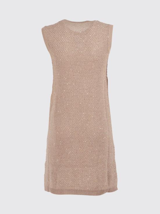 26SS 파비아나 필리피 시퀸 코튼 테이프 미니 드레스 ABD276F593M120 VR3 Beige - FABIANA FILIPPI