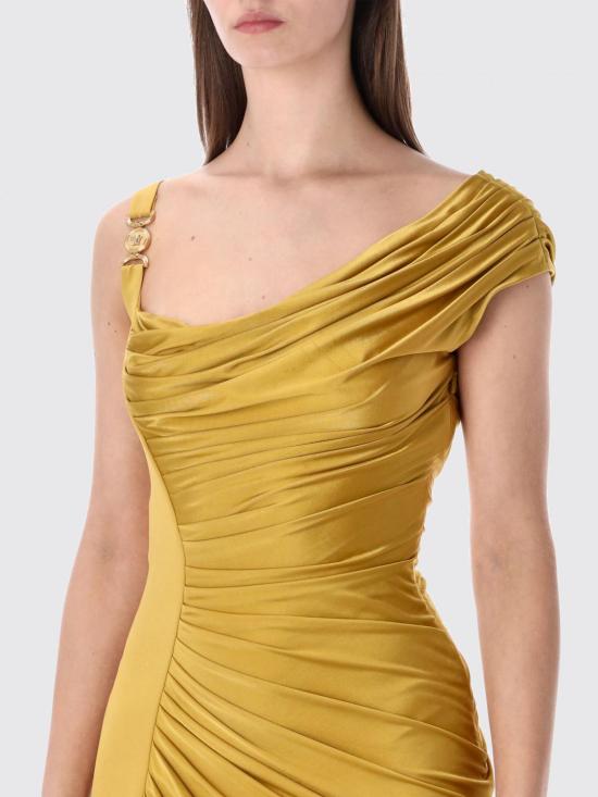 26SS 베르사체 롱 원피스 10141271A12497 1YD10 Yellow - VERSACE