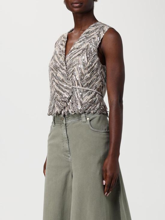 26SS 브루넬로 쿠치넬리 베스트 MCWR07606 CJ13 Brown - BRUNELLO CUCINELLI