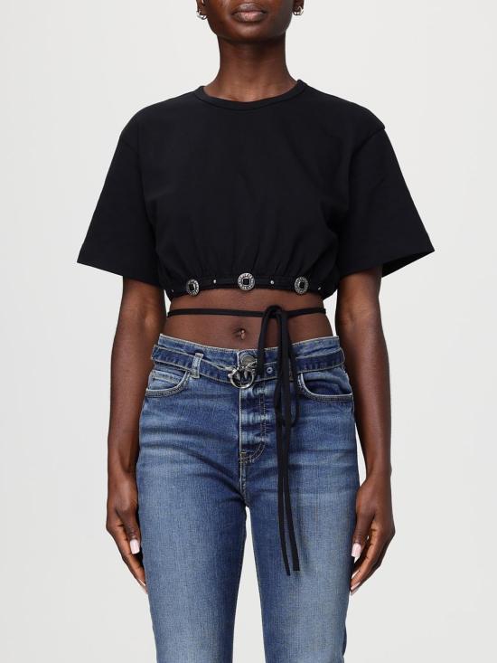 26SS 핑코 반팔 티셔츠 106907A3AR Z99 Black