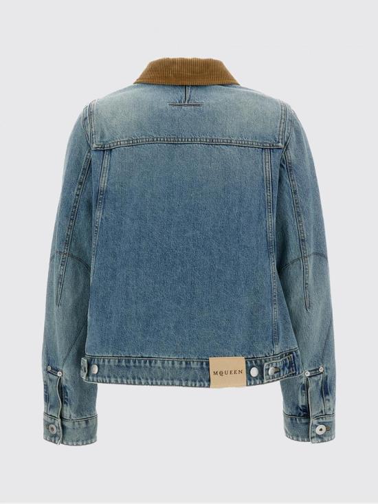 26SS 알렉산더 맥퀸 데님 자켓 852182QMAD0 4383 Gnawed Blue - ALEXANDER MCQUEEN