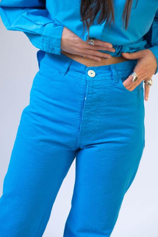  제시 캄 스트레이트 팬츠 225 팬츠 풀 블루 - JESSE KAMM