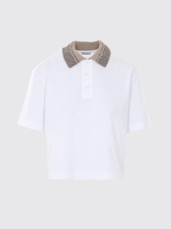 26SS 브루넬로 쿠치넬리 폴로 티셔츠 M0T63EJ105 C6159 White - BRUNELLO CUCINELLI