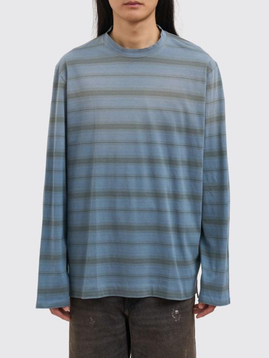 26SS 아워레가시 박스 롱슬리브 스프레이 페이드 고스트 스트라이프 M2266BS Gnawed Blue