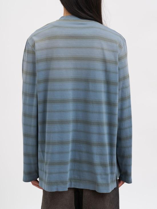 26SS 아워레가시 박스 롱슬리브 스프레이 페이드 고스트 스트라이프 M2266BS Gnawed Blue - OUR LEGACY