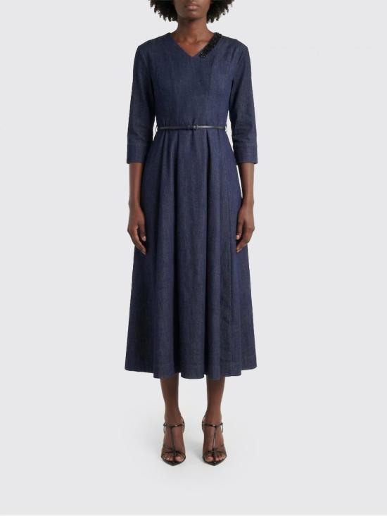 26SS 에스막스마라 롱 원피스 2619221011600 001 Blue