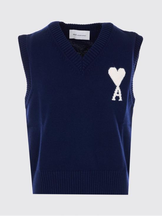 26SS 아미 스웨터 UKS860KN0156A 116 Blue - AMI