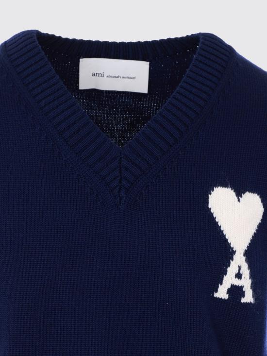 26SS 아미 스웨터 UKS860KN0156A 116 Blue - AMI