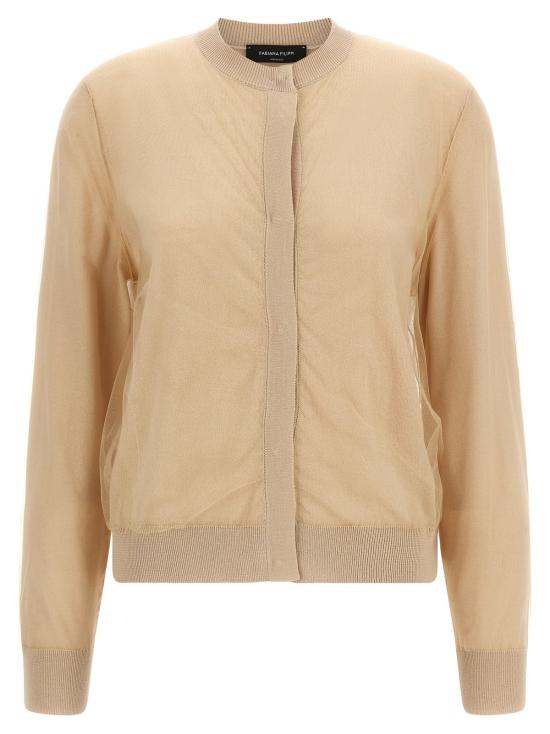  파비아나 필리피 가디건 Fabiana Filippi 튤 카디건 브라운