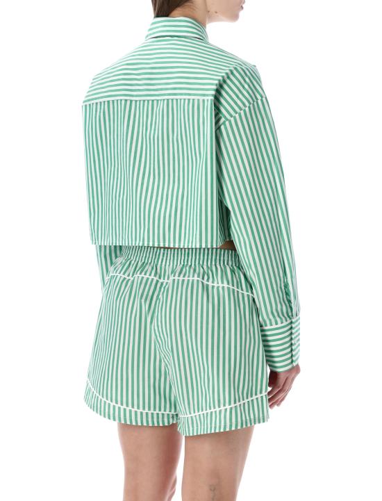 26SS 캘빈클라인 반팔 티셔츠 LV00QS7605 4ZF GREEN WHITE STRIPE - CALVIN KLEIN