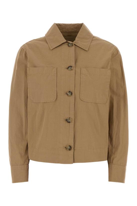  울리치 자켓 카멜 코튼 셔츠 재킷 화이트페퍼