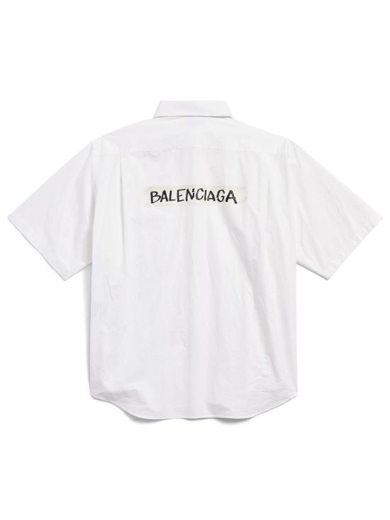 26SS 발렌시아가 마스킹 테이프 라지 핏 롱 슬리브 셔츠 857810 TRM289000 White - BALENCIAGA