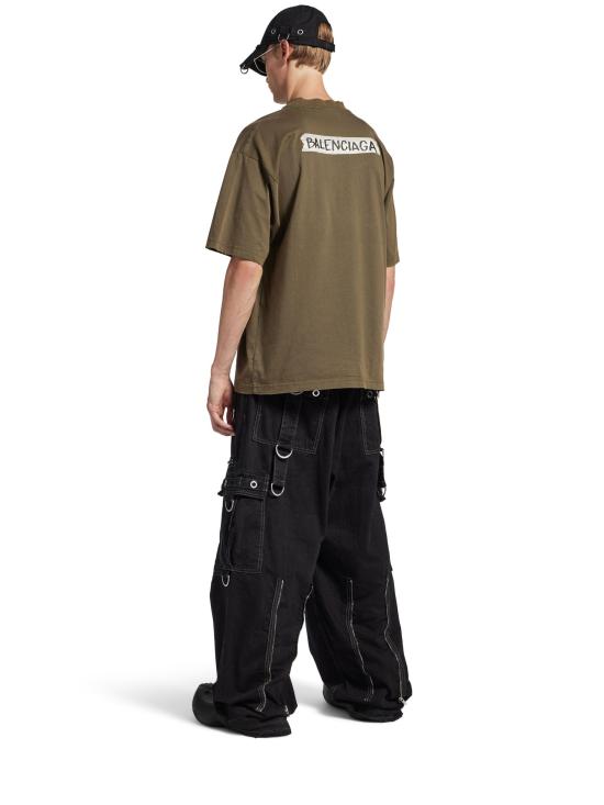 26SS 발렌시아가 마스킹 테이프 티셔츠 미디움 핏 764235 TTVL62840 Kaki - BALENCIAGA