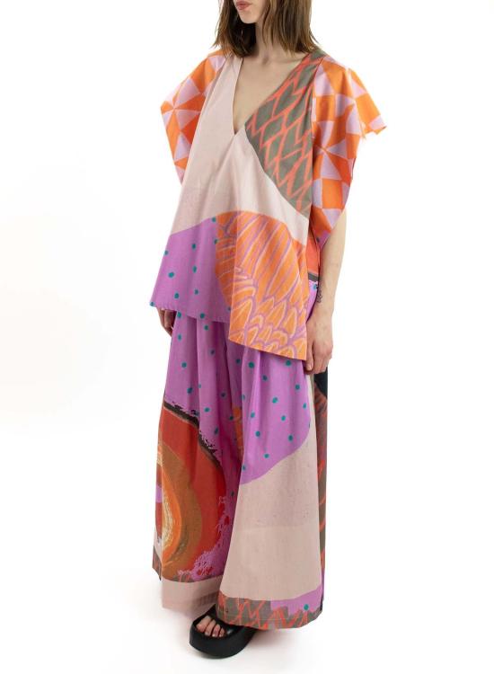  메그 스트레이트 팬츠 시크릿 와이드 레그 팬츠 시크릿 드로어 프린트