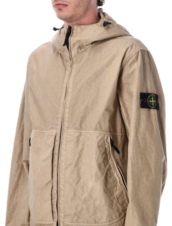  스톤 아일랜드 자켓 파나마 나일론 후드 재킷 데저트 - STONE ISLAND