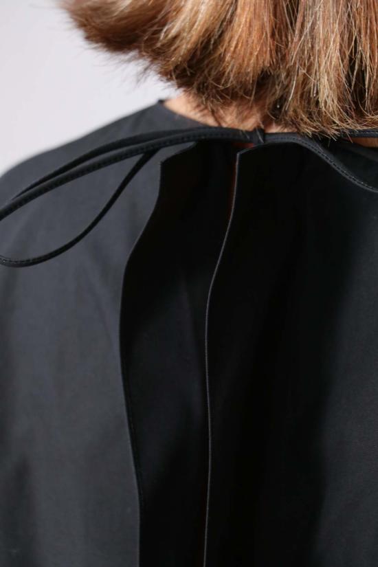  티비 블라우스 컴팩트 에코 포플린 크롭 스퀘어 탑 - TIBI