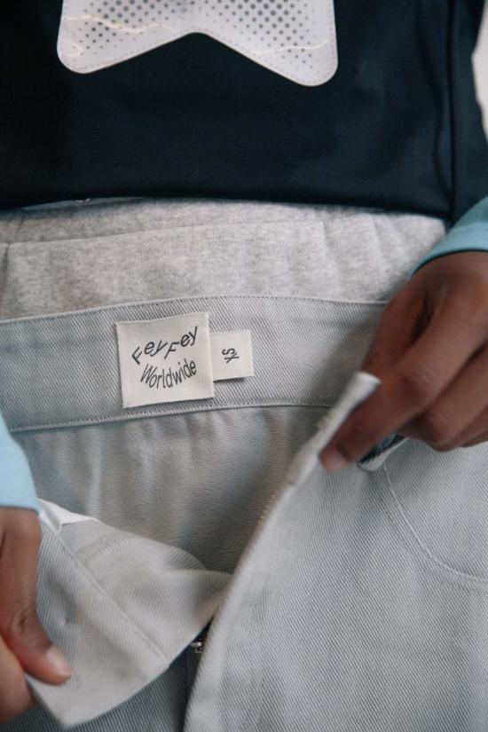  fey fey WORLDWIDE 데님 스커트 페이페이 월드와이드 폴드 미디 스커트 - OTHER BRANDS