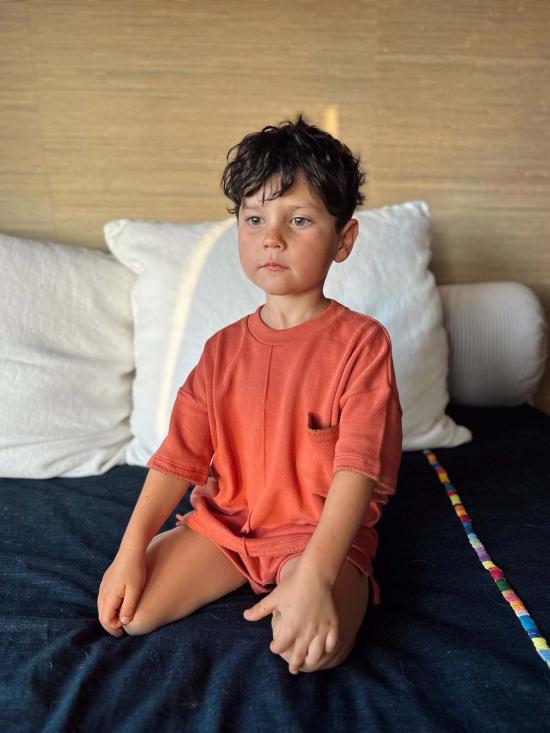  [키즈] 스프링 라이엇 쇼츠/버뮤다 키즈  프렌치 테리 피마 코튼 핸드 자수 세트 - SPRING RIOT