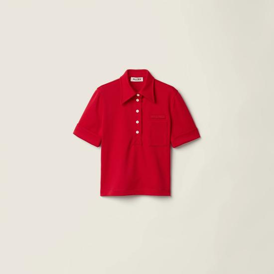 26FW 미우미우 폴로 티셔츠 MT220414OAF0041 S OOO Red