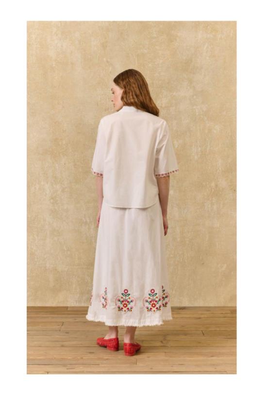  루이스미샤 롱 스커트 루이스 미샤 파올라 스커트 화이트 - LOUISE MISHA