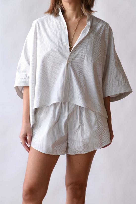  MM6 메종마르지엘라 탑 Mm6 메종 마르지엘라 스트라이프 포플린 셔츠