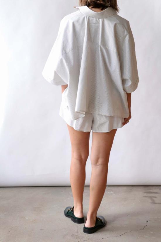  MM6 메종마르지엘라 탑 Mm6 메종 마르지엘라 스트라이프 포플린 셔츠 - MM6 MAISON MARGIELA