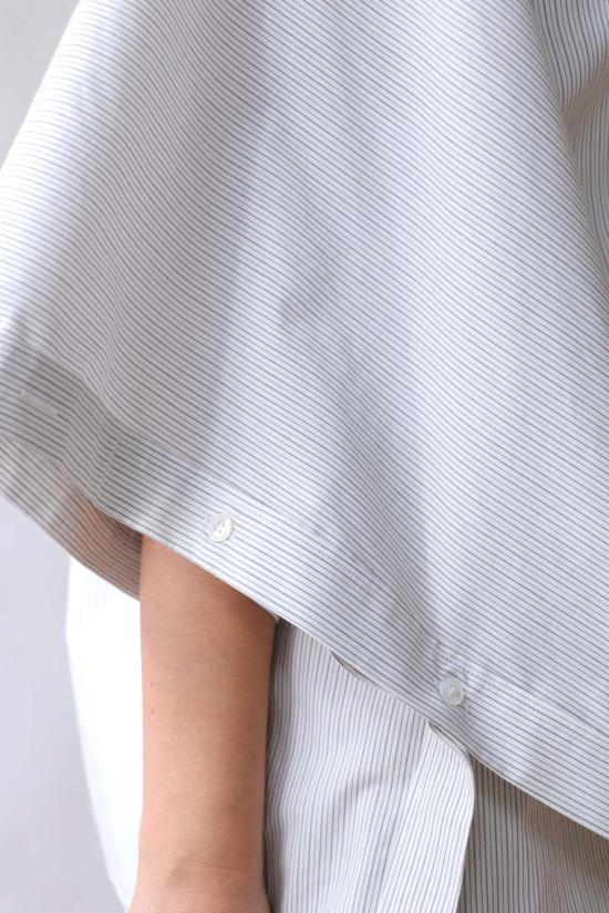  MM6 메종마르지엘라 탑 Mm6 메종 마르지엘라 스트라이프 포플린 셔츠 - MM6 MAISON MARGIELA