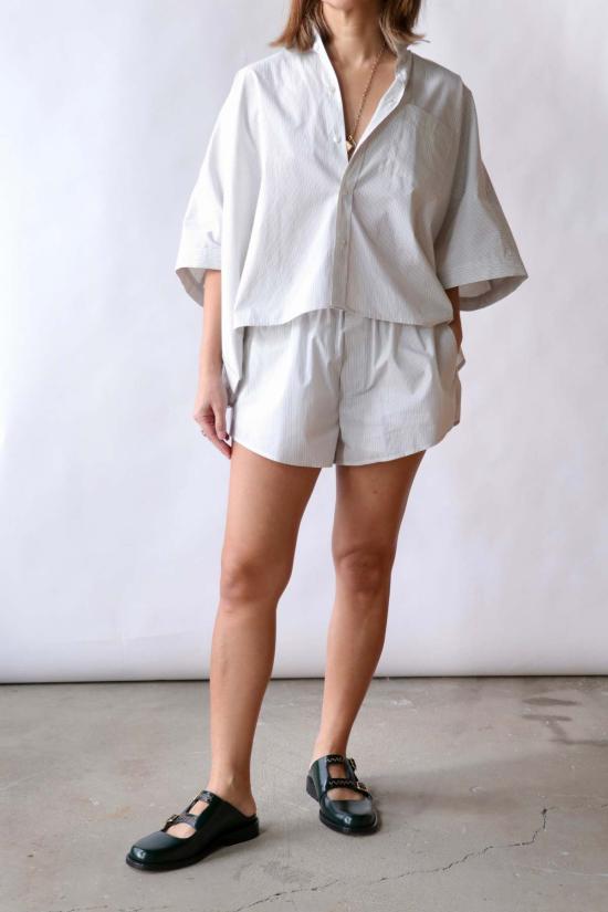  MM6 메종마르지엘라 셔츠 Mm6 메종 마르지엘라 스트라이프 포플린 셔츠 - MM6 MAISON MARGIELA
