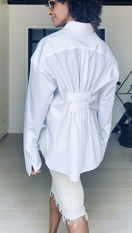  Yesaet 탑 예사엣 시멧 셔츠 화이트/폰/네이비/블랙